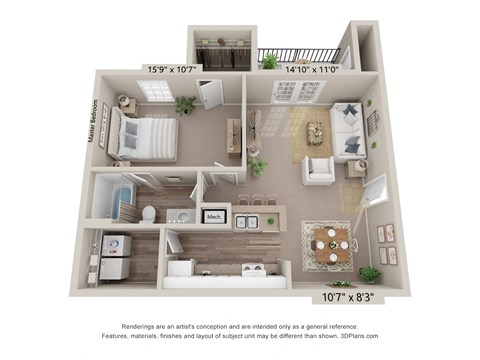 Lakes of Columbia_A_One Bedroom